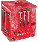 Monster Ultra Red Energy Drink, 16 Fl. Oz., 4 Count