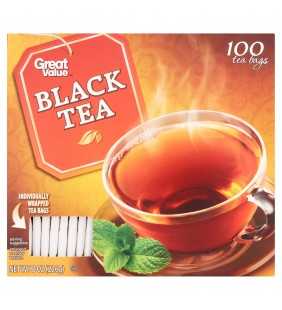 Great Value Black Tea Bags, 8 oz, 100 Ct
