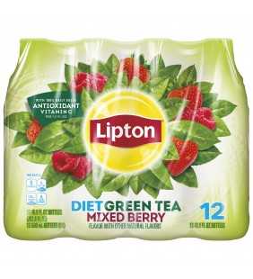 Lipton Diet Green Tea, Mixed Berry, 16.9 Fl Oz, 12 Ct