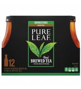 Pure Leaf Unsweetened Black Tea, 16.9 oz Bottles, 12 Count