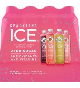 Sparkling Ice® Variety Pack, 17 Fl Oz, 12 Count (Black Cherry, Peach Nectarine, Coconut Pineapple, Pink Grapefruit)
