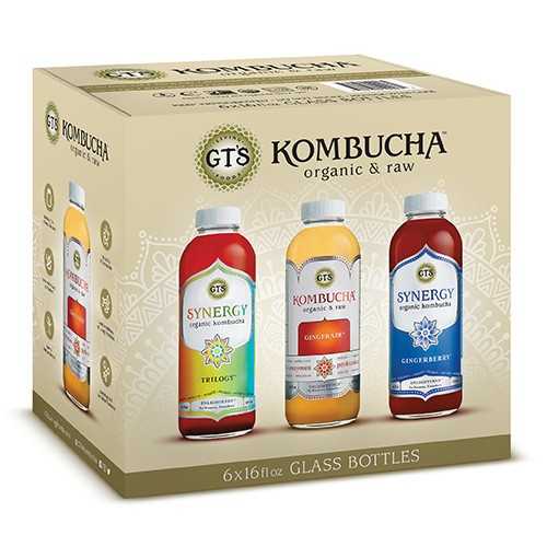 GT's Kombucha Variety Pack, 6 pack, 16 fl oz bottles
