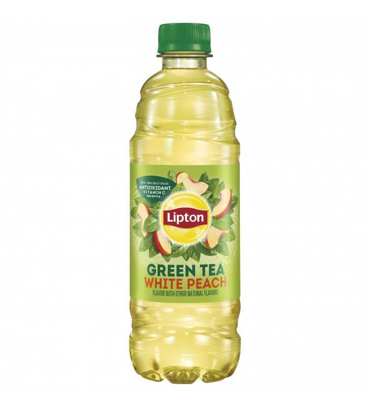 Lipton Green Tea White Peach, 16.9 oz Bottles, 12 Count