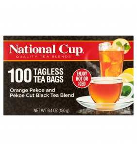 National Cup, Tagless Orange Pekoe and Pekoe Cut Black Tea Blend, Tea Bags, 100 Ct
