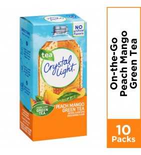 Crystal Light Peach Mango Green Tea On-The-Go Powdered Drink Mix, 10 ct - .08 oz Packets