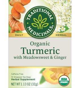 Traditional Medicinals, Organic Turmeric With Meadowsweet & Ginger Herbal Tea Bags, 16 Count