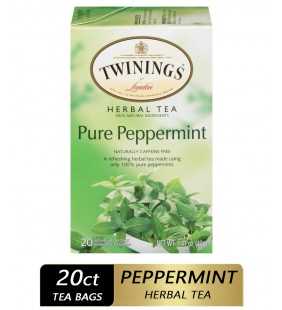 Twinings of London Pure Peppermint Herbal Tea Bags , 20 Ct., 1.41 oz.