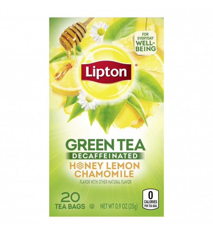 Lipton Decaffeinated Honey Lemon Green Tea, Tea Bags, 20 Ct