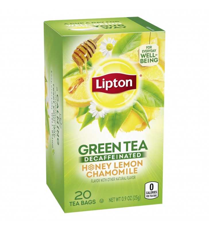 Lipton Decaffeinated Honey Lemon Green Tea, Tea Bags, 20 Ct