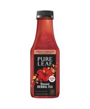 Pure Leaf Herbal Iced Tea, Peach Hibiscus, 16.9 oz Bottles, 6 Count