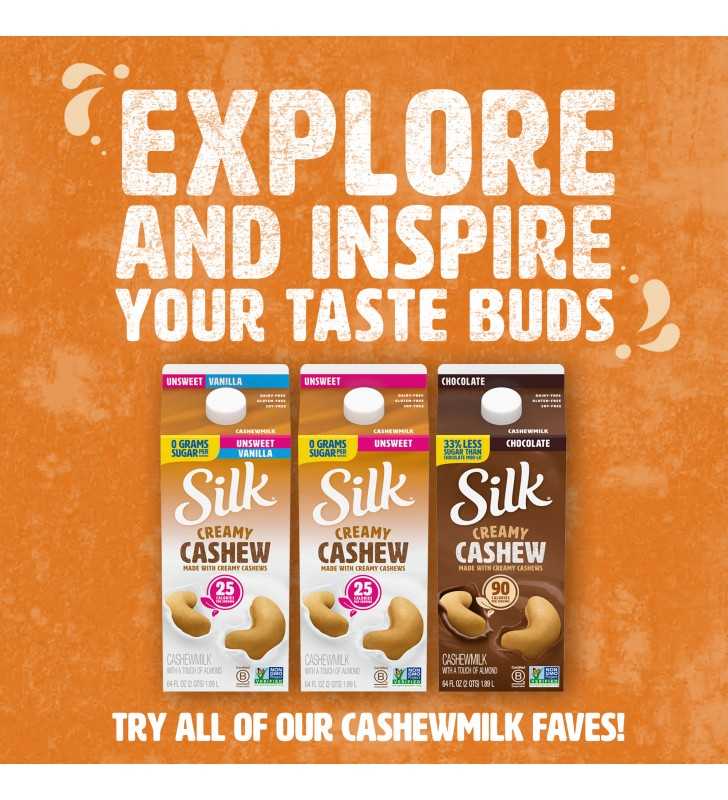 Silk Unsweetened Cashewmilk, Half Gallon