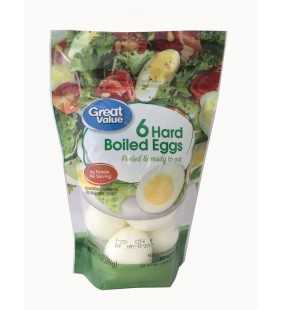 Great Value, Hard Boiled Eggs, 6 Count