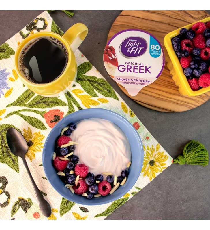 Light & Fit Nonfat Gluten-Free Cherry Greek Yogurt, 5.3 Oz. Cups, 4 Count
