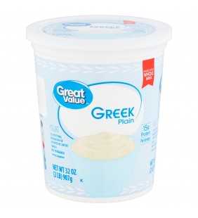 Great Value Greek Plain Yogurt, 32 oz