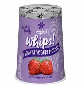 Yoplait Whips! Strawberry Mist Yogurt, Mousse 4 Oz.