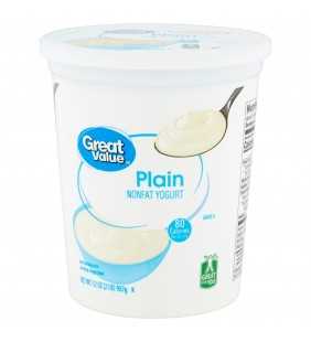 Great Value Plain Nonfat Yogurt, 32 oz