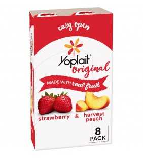 Yoplait Yogurt, Strawberry & Harvest Peach, 8 ct, 48 oz
