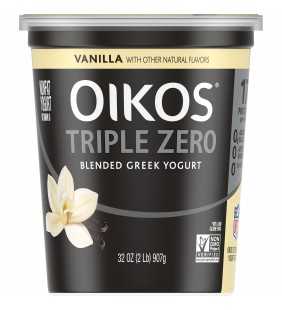 Oikos Triple Zero Vanilla Greek Yogurt, 32 Oz.