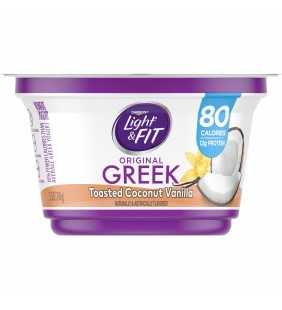 Light & Fit Nonfat Gluten-Free Toasted Coconut Vanilla Greek Yogurt, 5.3 Oz.