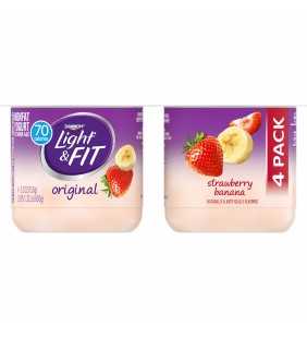 Light & Fit Nonfat Gluten-Free Strawberry Banana Yogurt, 5.3 Oz. Cups, 4 Count