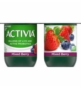 Activia Lowfat Probiotic Mixed Berry Yogurt, 4 Oz. Cups, 4 Count