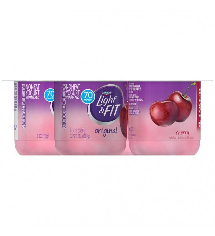 Light & Fit Nonfat Cherry Yogurt, 5.3 Oz, 4 count