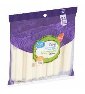 Great Value String Low-Moisture Part-Skim Mozzarella Cheese, 24 count, 24 oz