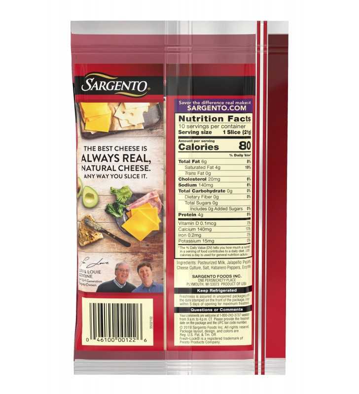 Sargento® Sliced Pepper Jack Natural Cheese, 10 slices