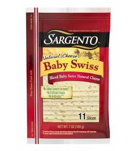 Sargento® Sliced Baby Swiss Natural Cheese, 11 slices