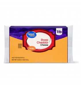 Great Value Sharp Cheddar Cheese, 16 oz