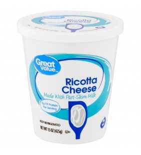 Great Value Ricotta Cheese, 15 oz