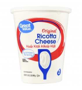 Great Value Original Ricotta Cheese, 32 oz