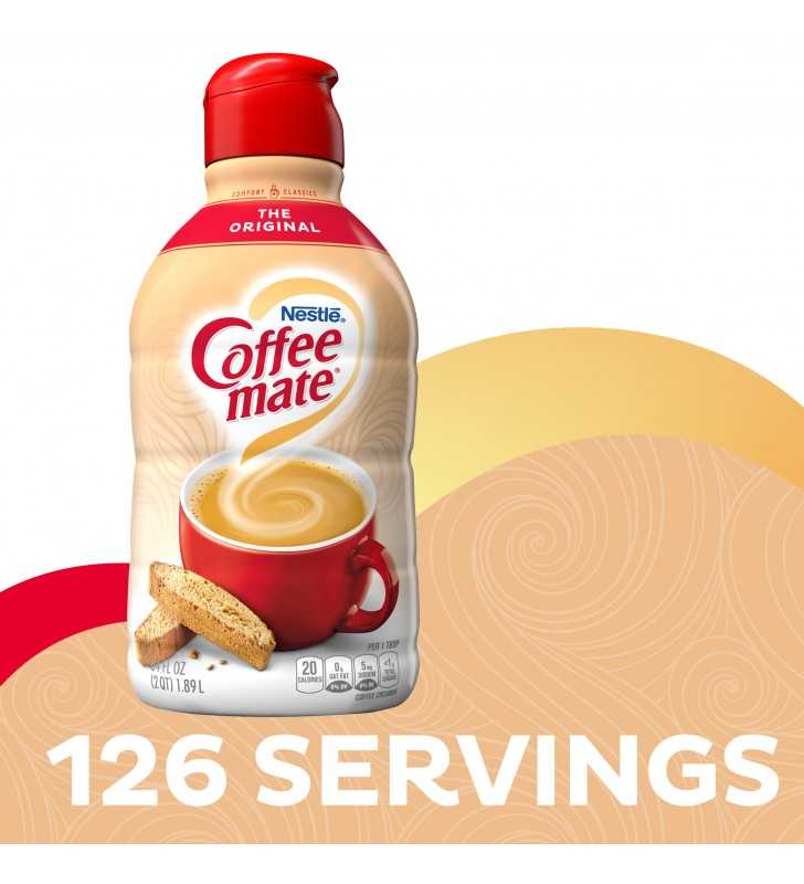 COFFEE MATE The Original Liquid Coffee Creamer 64 Fl. Oz. Bottle | Non-dairy, Lactose Free, Gluten Free Creamer 64 fl oz.