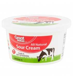 Great Value All Natural Sour Cream, 8 oz