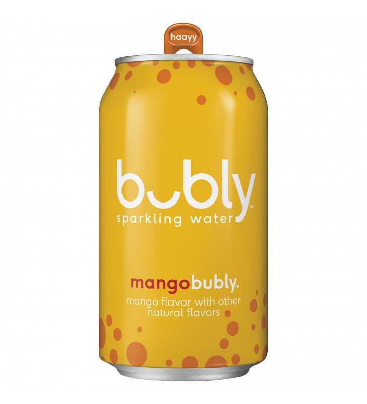 bubly Sparkling Water, Mango 12 oz Cans, 8 Count
