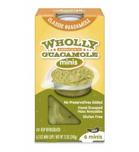 Wholly Guacamole Minis Classic Mild, 6 count, 2 oz