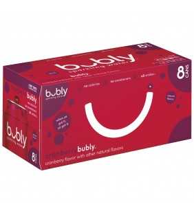 bubly Sparkling Water, Cranberry, 12 oz Cans, 8 count