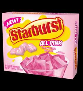 Starburst Strawberry (All Pink) Gelatin, 6 serve