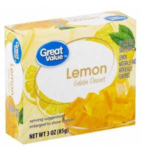 Great Value Lemon Gelatin Dessert, 3 oz