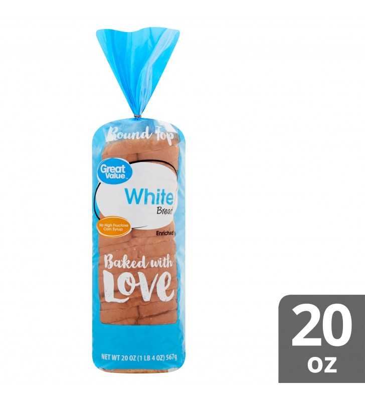 Great Value White Round Top Bread, 20 oz