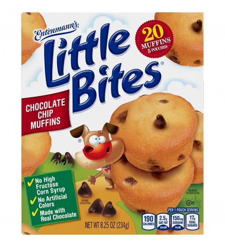 Entenmann’s Little Bites Chocolate Chip Muffins, 5 Pouches per Box