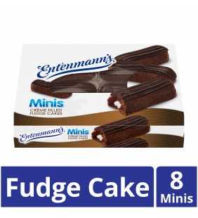 Entenmann's Minis Crème Filled Fudge Cakes, 8 Individually Wrapped Snack Cakes