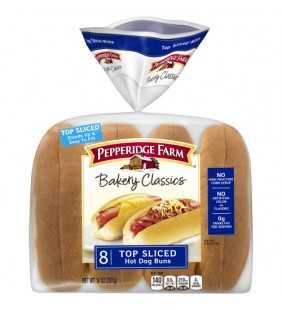 Pepperidge Farm Bakery Classics Top Sliced White Hot Dog Buns, 14 oz. Bag, 8-Count