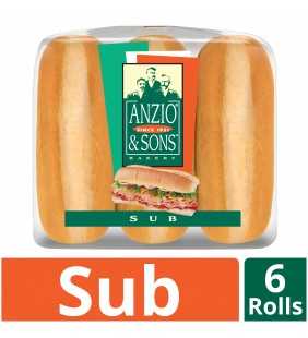 Anzio & Sons Sub Rolls, 6 count, 15 oz