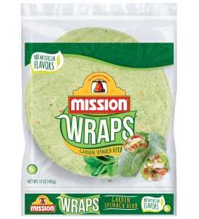 Mission Garden Spinach Herb Wraps, 6 Count
