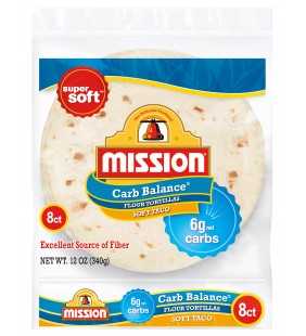 Mission Carb Balance Soft Taco Flour Tortillas, 8 Count