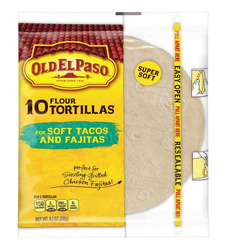 Old El Paso Flour Tortilla Shells, 10 Count, 8.2 oz