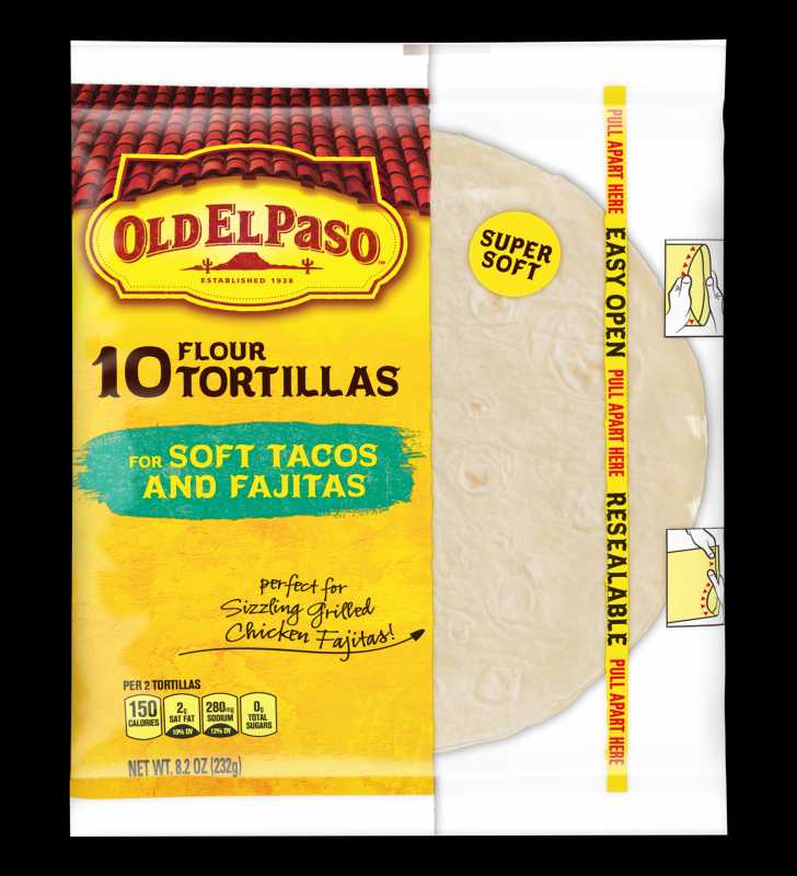 Old El Paso Flour Tortilla Shells, 10 Count, 8.2 oz