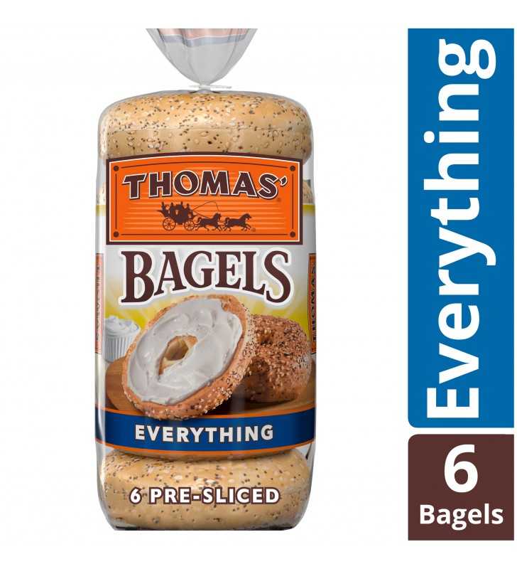 Thomas' Everything Soft & Chewy Pre-Sliced Bagels, 6 count, 20 oz