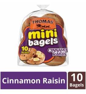 Thomas' Cinnamon Raisin Mini Bagels, Great for Before or After School Snacks, 10 count, 15 oz